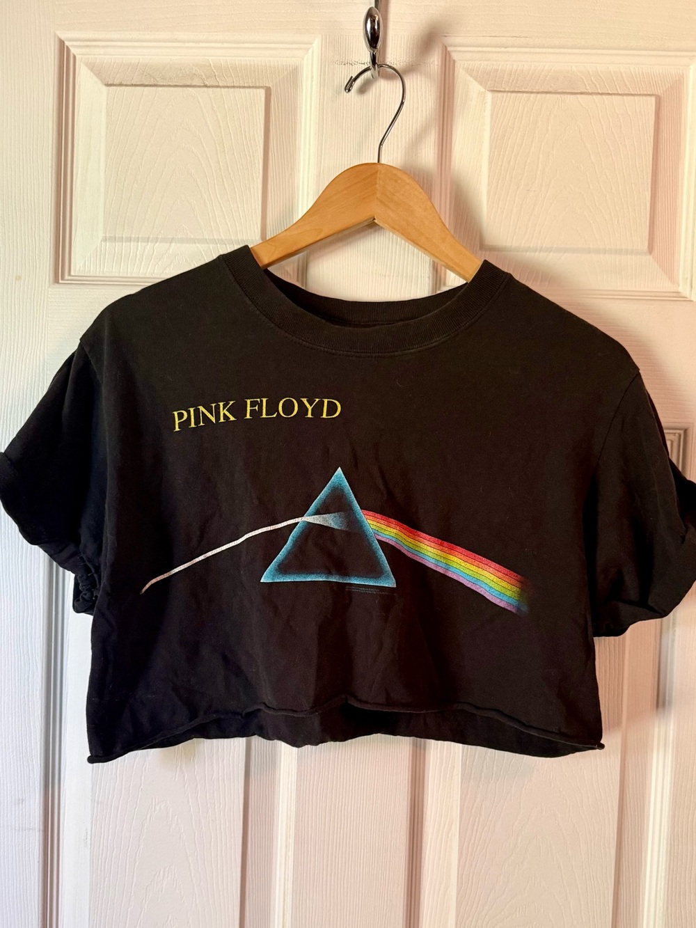 Pink Floyd Black DIY Crop Tee